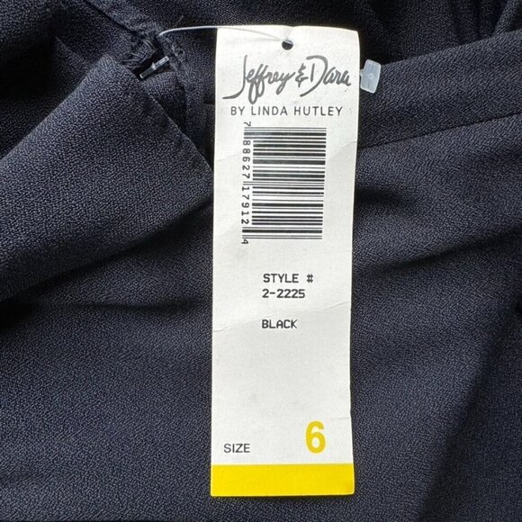 Vintage Jeffrey & Dara by Linda Hutley Black Loose Wide Leg Jumpsuit Size 6 NWT - Picture 10 of 10